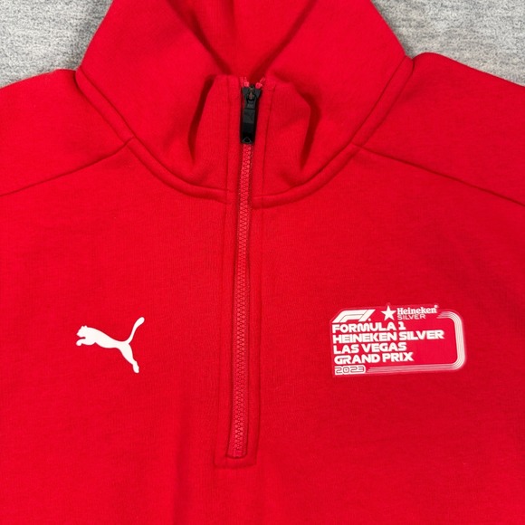 Puma Sweatshirt Men Small Red 1/4 Zip F1 Formula 1 Oracle Red Bull Racing Pullov - Picture 2 of 7